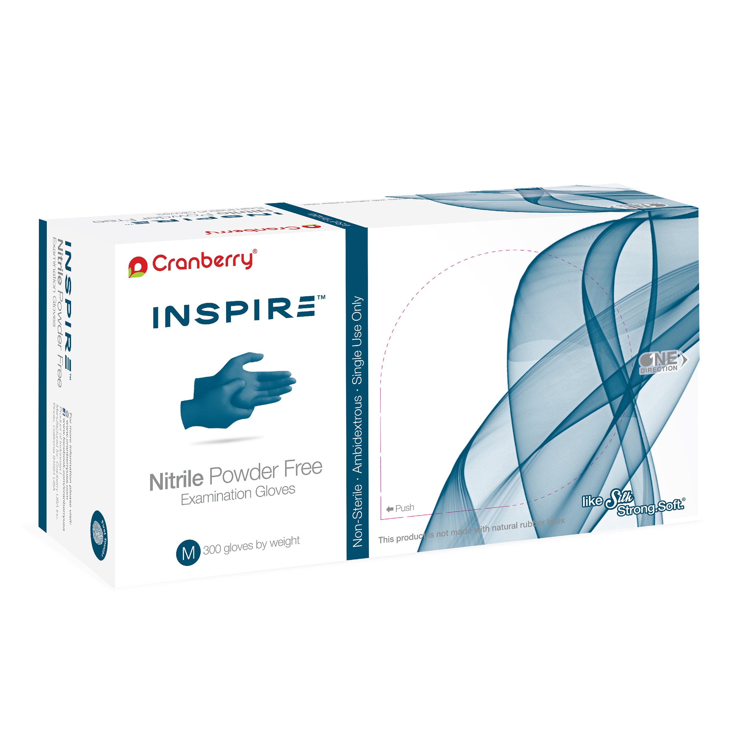Cranberry CR3387 Inspire Nitrile Examination Gloves Gloves Powder Free Medium 300/Bx Cranberry CR3387 Inspire Nitrile Examination Gloves Gloves Powder Free Medium 300/Bx